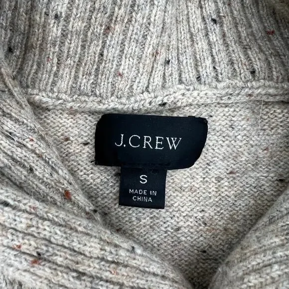 J. Crew Rugged Merino Shawl Collar Donegal Sweater Knit Pullover - Picture 3 of 7